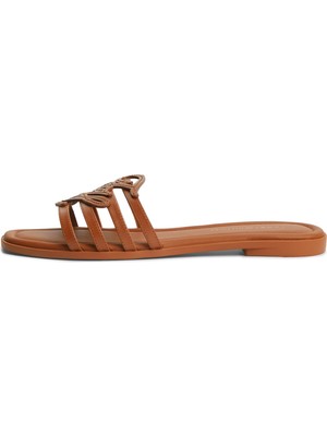 Tommy Hilfiger Th Scrıpt Flat Mule Lth