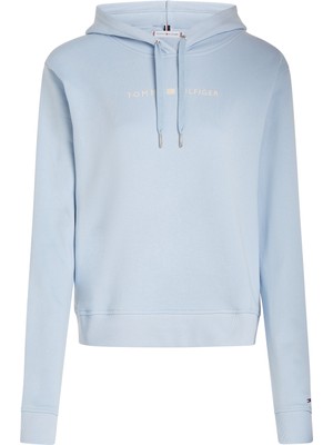 Tommy Hilfiger Reg Frosted Corp Logo Hoodıe