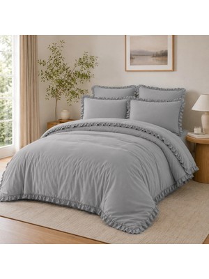 %100 Pamuk Stone Washed Çift Kişilik Nevresim Takımı