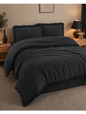 %100 Pamuk Stone Washed Çift Kişilik Nevresim Takımı