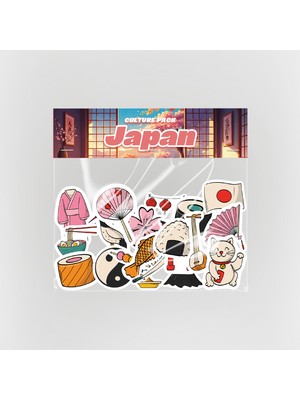 Baprile Japon Temalı Kültürel 42 Adet Sticker Paketi Japonya Laptop Termos Telefon Etiket Seti