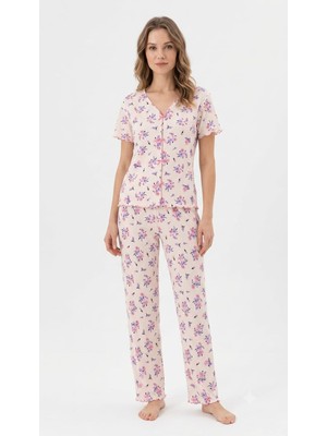 Suisy Suısy-Çiçek Desenli Uzun Pantolon Pijama Takımı