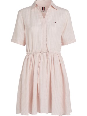 Tommy Hilfiger Ess Lınen S/s Short Dress