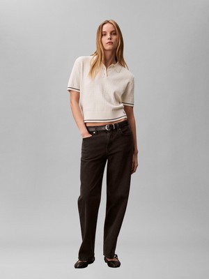 Calvin Klein Ss Woven Label Cropp