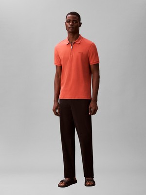 Calvin Klein Ss Slım Supıma Zıp Polo