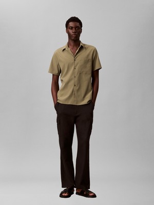 Calvin Klein Ss Solıd Seersucker