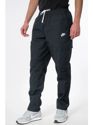 Nike Clup Cargo Woven Siyah Bol Kesim Erkek Kargo Cepli Eşofman Altı