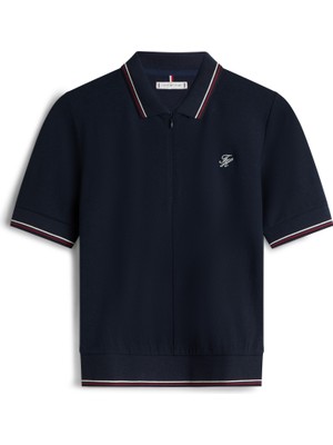 Tommy Hilfiger Th Scrıpt Lyocell Zıp Ss Polo