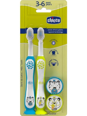 Chicco 3-6 Yaş Tiger Panda 2'li Çocuk Diş Fırçası