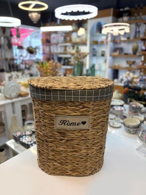 Sever Bej Hasır Oval Çamaşır Sepeti 48CM