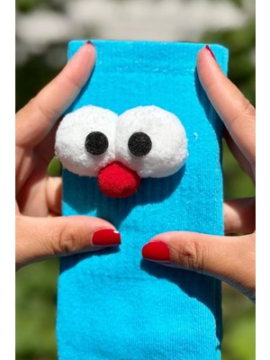 Lou Socks Unisex Mavi Pörtlek Gözlü Eğlenceli Soket Çorap