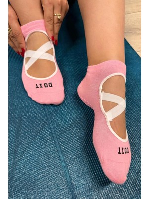 Lou Socks Unisex 5'li Çapraz Bantlı Kaymaz Tabanlı Babet Pilates Yoga Çorabı