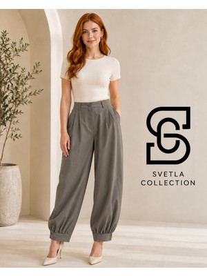 Svetla Collection Karol Paçası Manşetli Pantolon