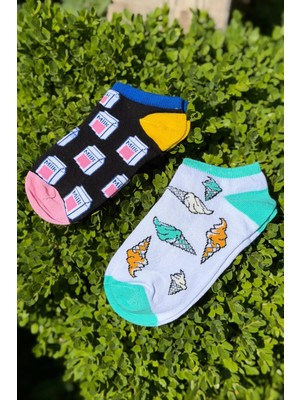 Lou Socks Unisex Yiyecek Desenli Patik Çorap