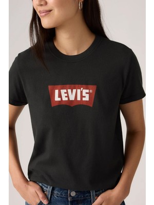 Levi's gr Favorıte Tee Tr Bw Vıntage Kadın Siyah Bisiklet Yaka T-Shirt 008BX-0007