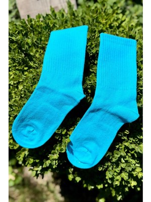 Lou Socks Unisex Mavi Düz Renk Tenis Spor Çorabı