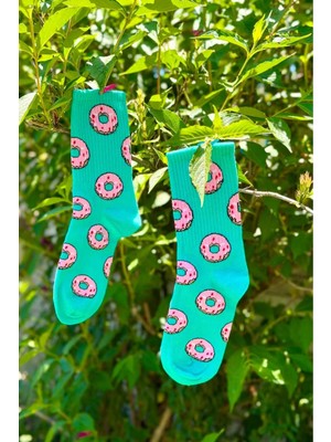 Lou Socks Unisex Donut Desenli Renkli Soket Çorap