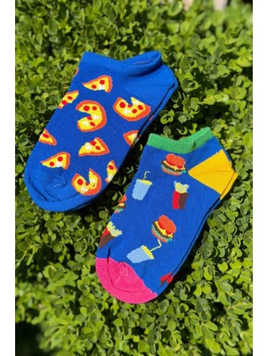 Lou Socks Unisex Fasfood Desenli Patik Çorap