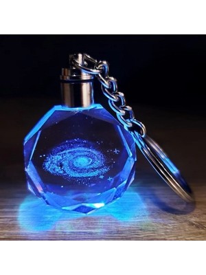 Galaxy Gezegen Tasarım Işıklı Anahtarlık