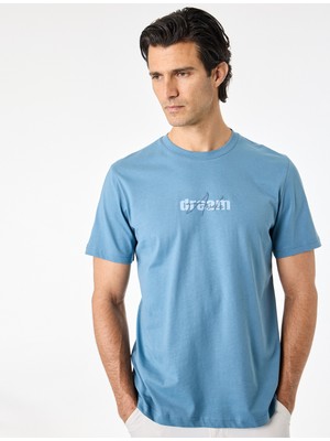 Koton Regular Fit Kısa Kollu Bisiklet Yaka Pamuklu Baskılı Tişört