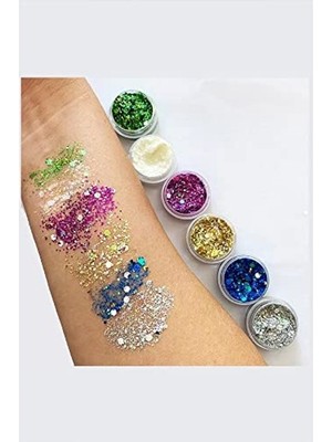 Gümüş Renkli Kalıcı Makyaj Simleri, Glitter Formül