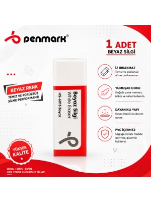 Danacı Kırtasiye Penmark Beyaz Silgi 1 Adet Yumuşak,iz Bırakmaz Kaliteli