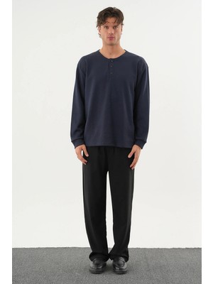 Redline Taren Oversize Erkek Kışlık Düğmeli Sweatshirt