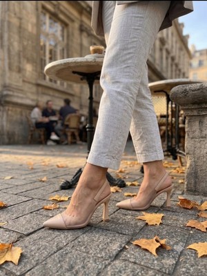 New Angel 897 Kadın Arkası Açık Şeffaf Detaylı Stiletto