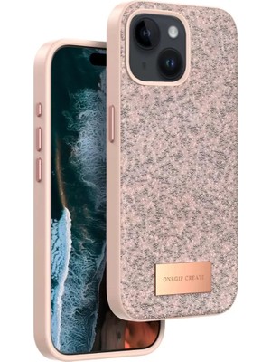 Durukar®   iPhone 15 Bright Simli Kapak - Pembe