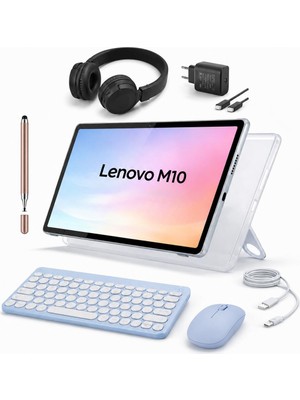 Lenovo Tab M10 4gb 128GB 10.1" Tablet+Kılıf+Klavye+Mouse+Şarj Başlığı (Kalem Hediyeli)