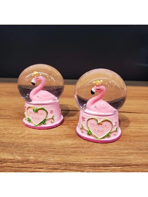 Mini Işıklı Flamingo Kar Küresi