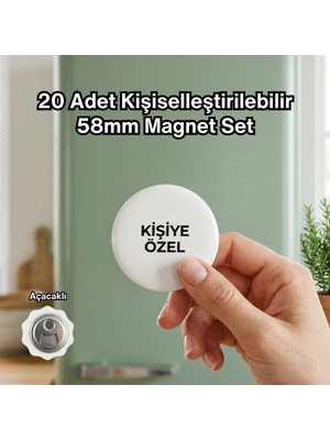 Tabloe 20 Adet Kişiye Özel Açacaklı Buzdolabı Magneti, Paslanmaz Kişiselleştirilebilir Buzdolabı Magneti, Etkinlik Için 5.8cm