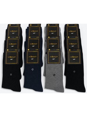 Zeyno Home Tekstil Erkek Dikişsiz Terletmeyen 12'li Pamuklu Klasik Çorap 40-46
