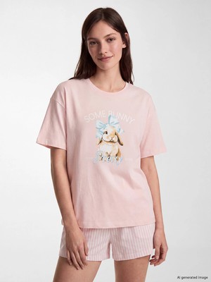 Lc Waikiki Yeni Sezon Baskılı Kadın Şortlu Pijama Takımı