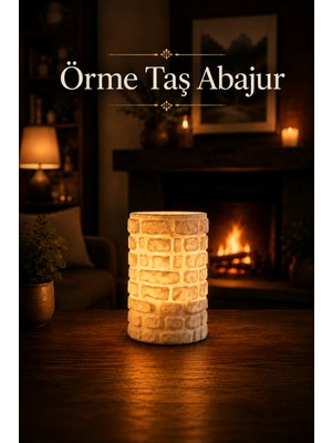Jusel Örme Taş Desenli Abajur - Ocak ve Yemek Başına Mükemmel Tasarım - Pla Plastik - Lüks Gece Lambası