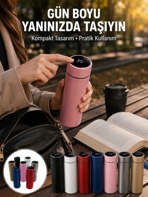 Elivora LED Sıcaklık Ölçerli 250 ml Yalıtımlı Termos Şişe Yeni Nesil
