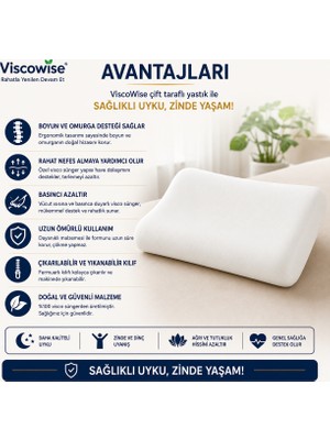 Viscowise Double Çift Taraflı Yastık/60*40*14/12 cm (Çantalı)