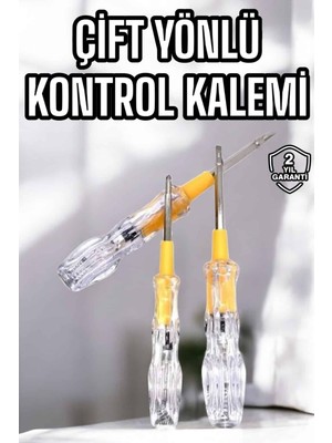 Elivora Çift Taraflı Elektrik Kontrol Kalemi Şeffaf Tornavida