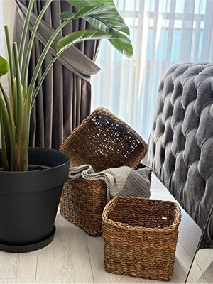Nomikase Üçlü Dekoratif Kare Sepet, Organizer ve Saklama Seti