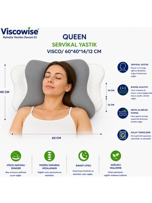 Viscowise Queen Servıkal Yastık/60*40*14/12 cm (Çantalı)