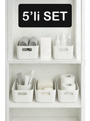 Nomikase Çekmece ve Dolaplar Için 5'li Organizer Sepet Seti, 3,5 Lt Kapasiteli