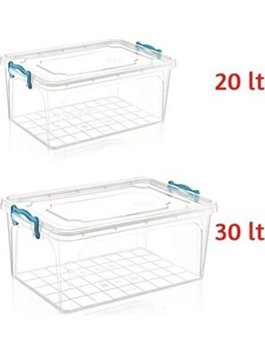 Nomikase Kilit Kapaklı Plastik Saklama Kutuları, 20LT