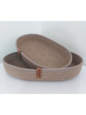 Nomikase Oval Hasır Sepet Takımı, Mutfak ve Banyo Düzenleyici, 2'li Set