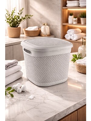 Nomikase Damla Desenli Kapaklı Mutfak ve Banyo Organizeri, 15 Litre