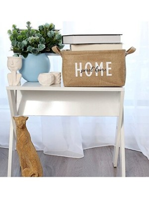 Nomikase Şık Home Sweet Home Dekoratif Jüt Sepet, Orta Boy, Çok Amaçlı Kullanım