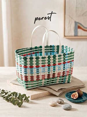Nomikase Retro El Örgüsü Çok Amaçlı Piknik ve Pazar Sepeti