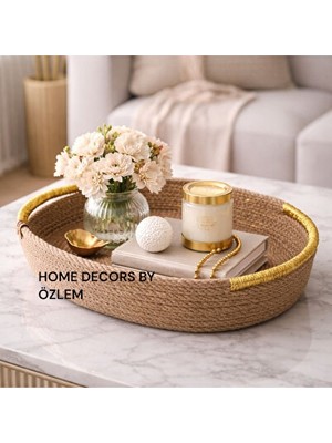 Nomikase Oval Hasır Sepet ve Örtü Takımı, Dekoratif ve Pratik Organizer