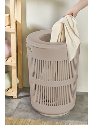 Nomikase 60 Litre Dekoratif Kirli Çamaşır ve Oyuncak Sepeti, Kahve Tonları