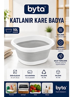 Nomikase Katlanabilir Çok Amaçlı Yıkama Leğeni - Sebze, Çamaşır ve Bulaşık Için