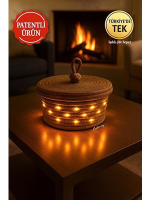 Nomikase Işıklı Jüt Sepet - Ramazan ve Hoşgeldin Dekorasyonu